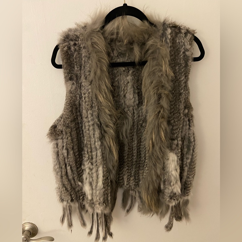 Rabbit Fur Grey Vest
